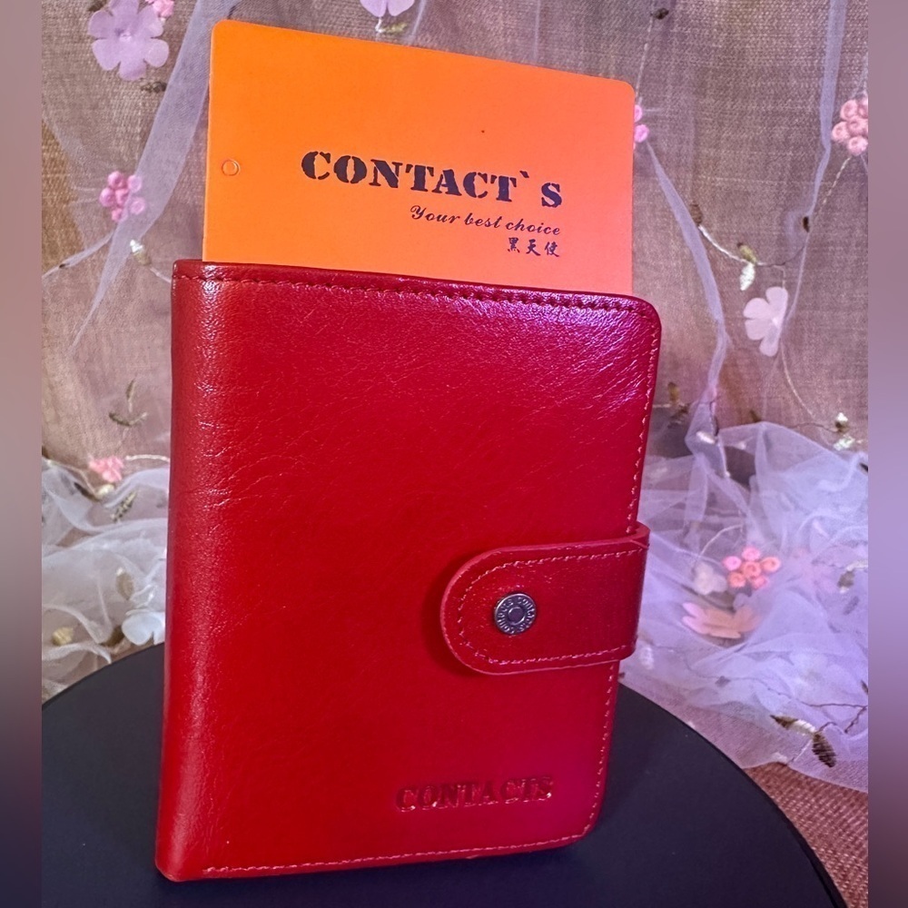 Wallet Red Genuine Leather by Contacts